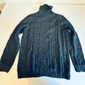 Tasso Elba Charcoal Cable Turtleneck Sweater